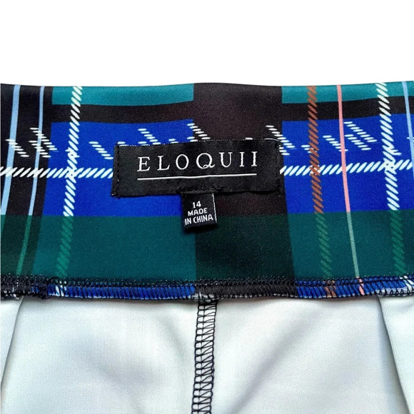 NWT Eloquii Plaid Neoprene Pencil Skirt - Picture 2 of 4